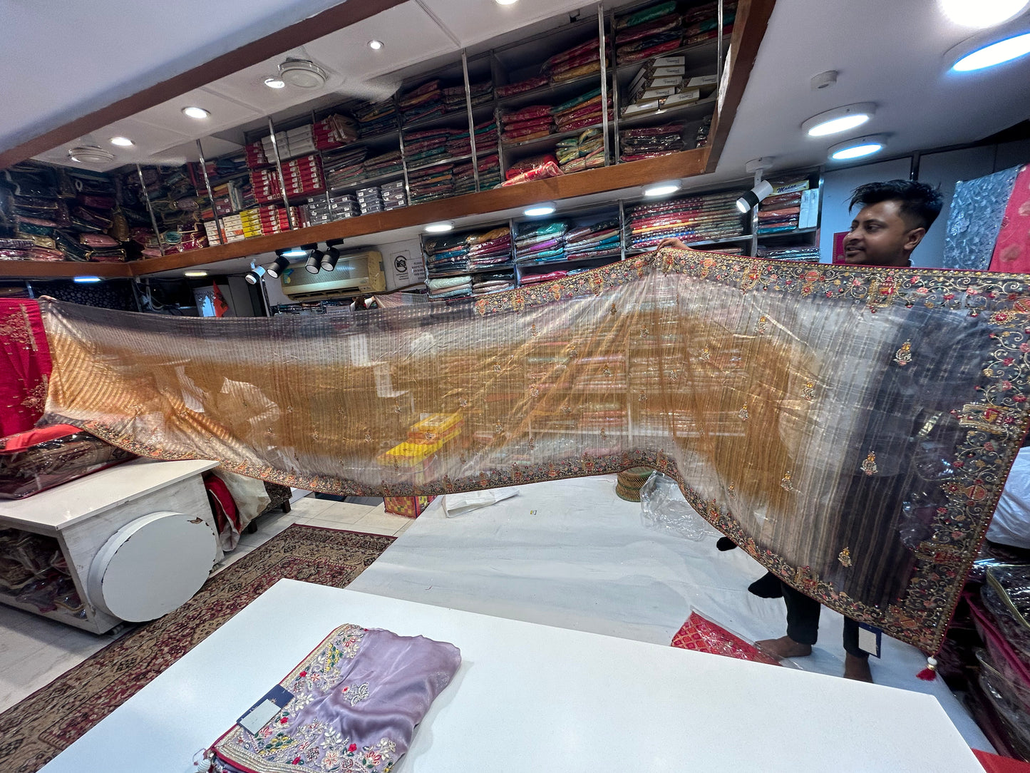 Fantastic brown fancy saree