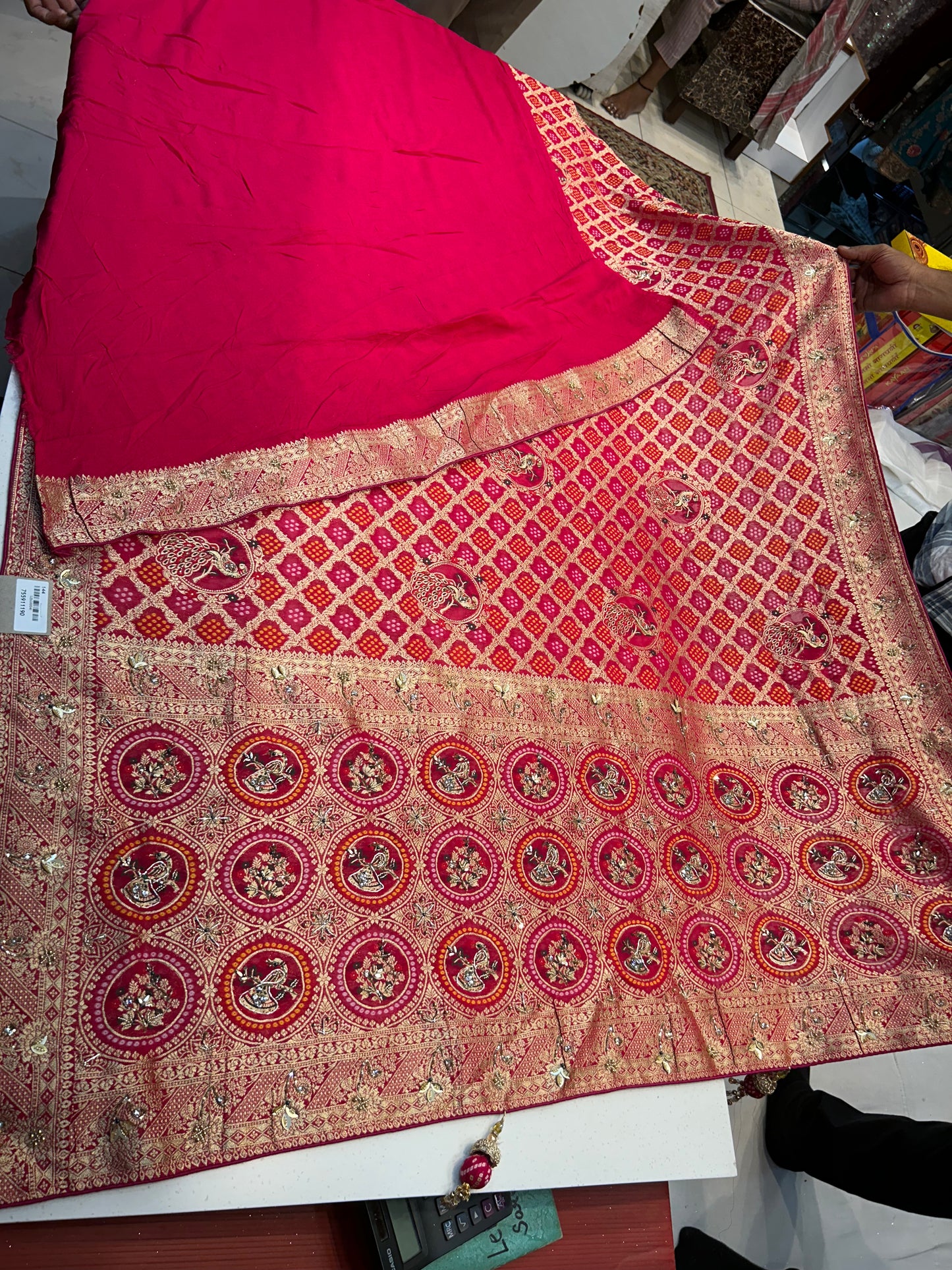 Stylish Red fancy saree