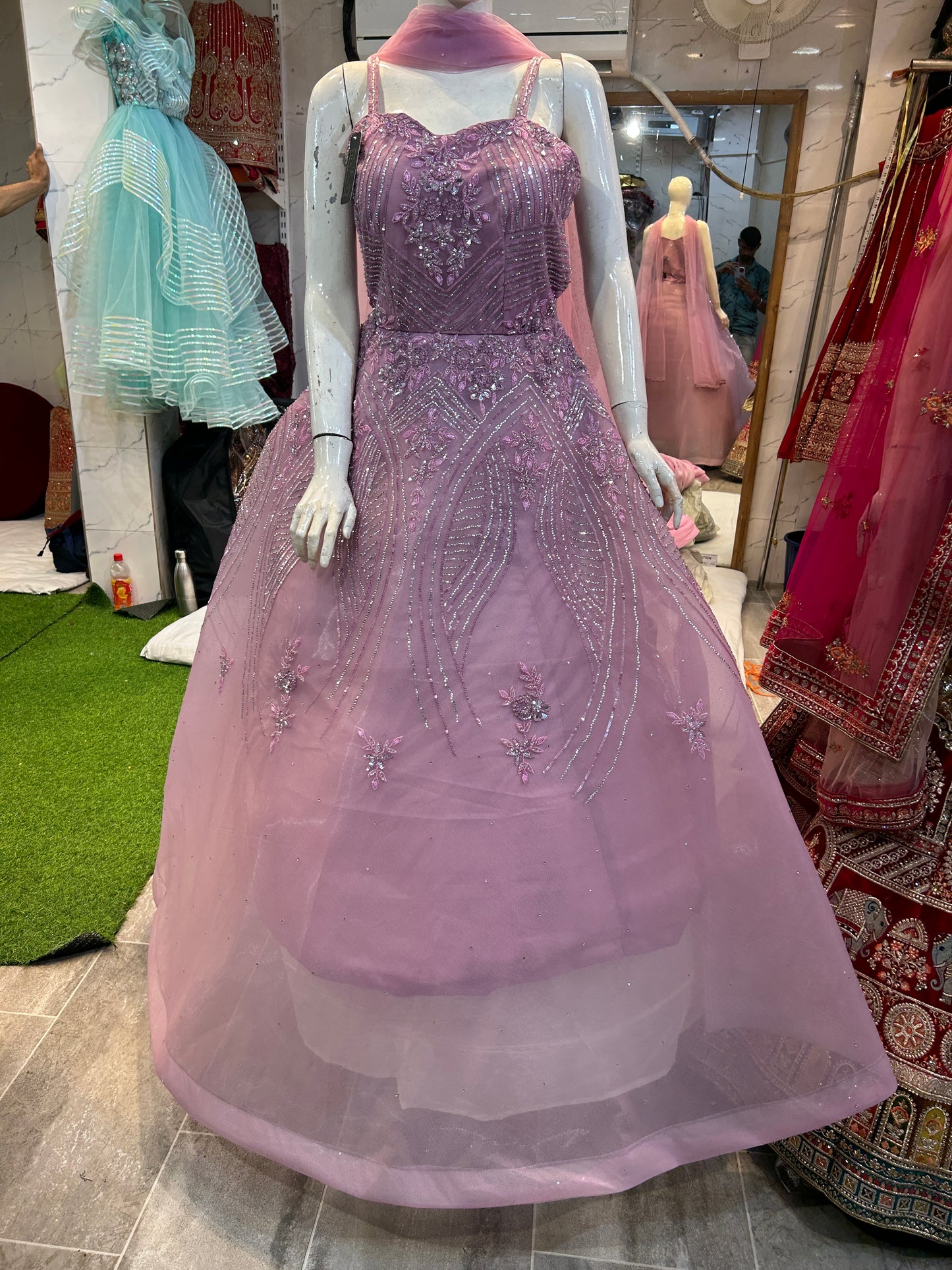 Light Pink shinning gown dress