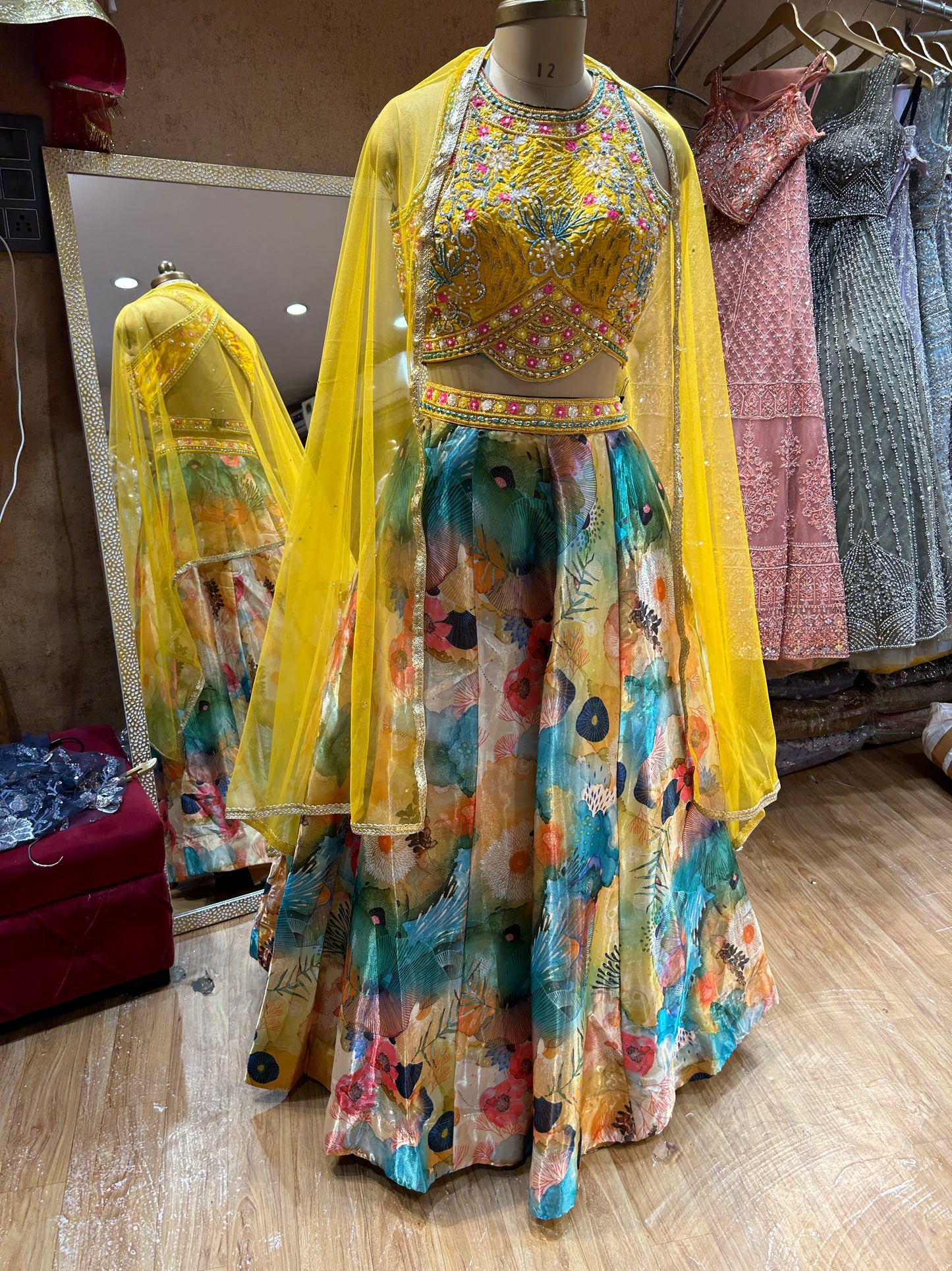 Haldi Mehendi Lehenga