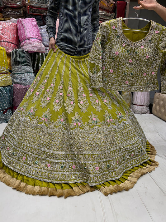 Fantastic green happy customer Lehenga