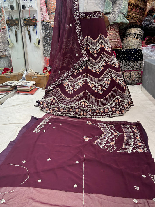 Amazing purple violet PDP Lehenga