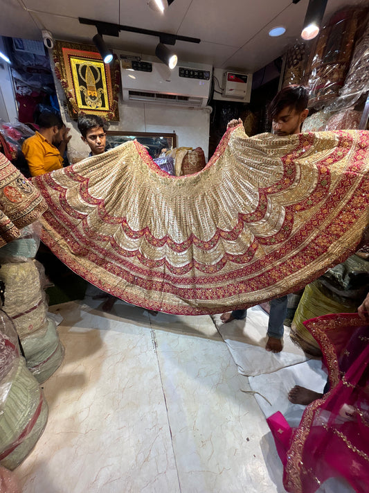 Designer Golden pink Lehenga