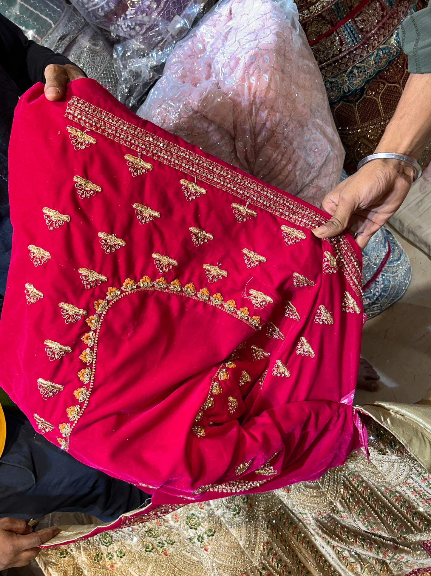 Designer Golden pink Lehenga