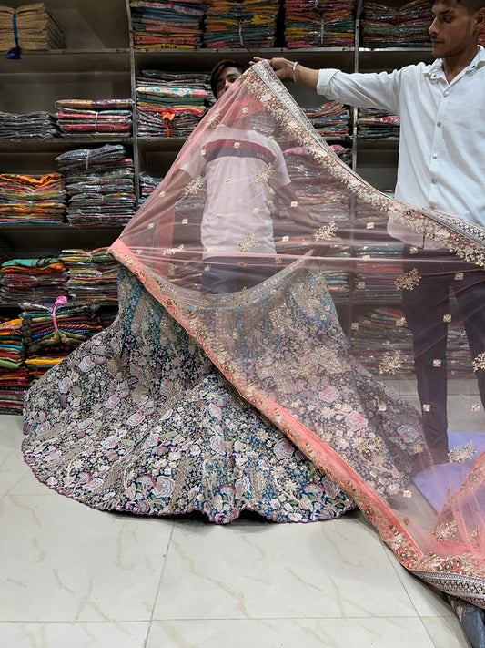 Fabulosa lehenga azul