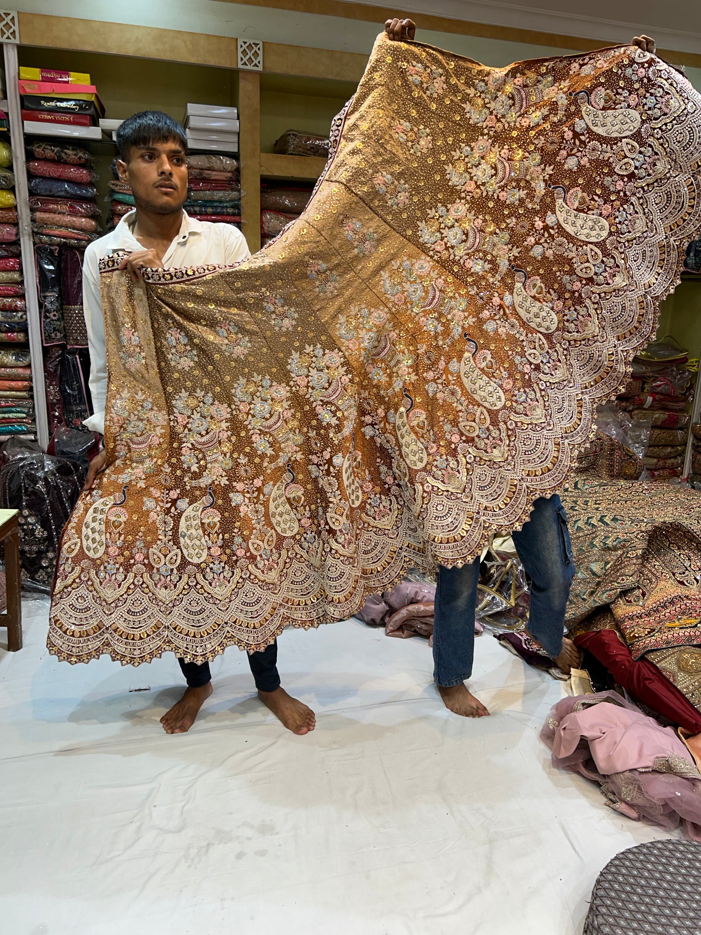 Gajab golden lehenga