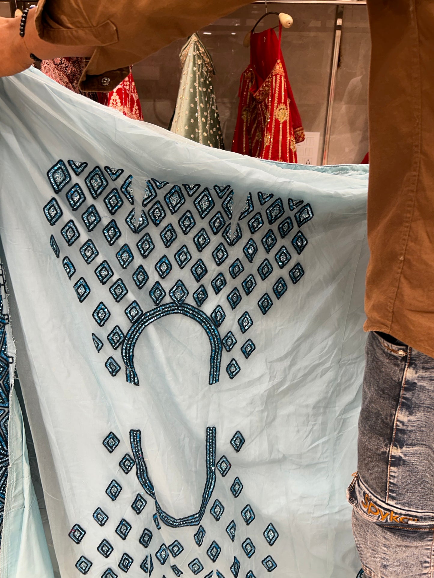 Fantastic blue partywear lehenga