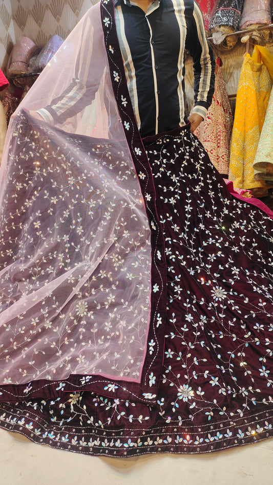 Flower Contrast Lehenga