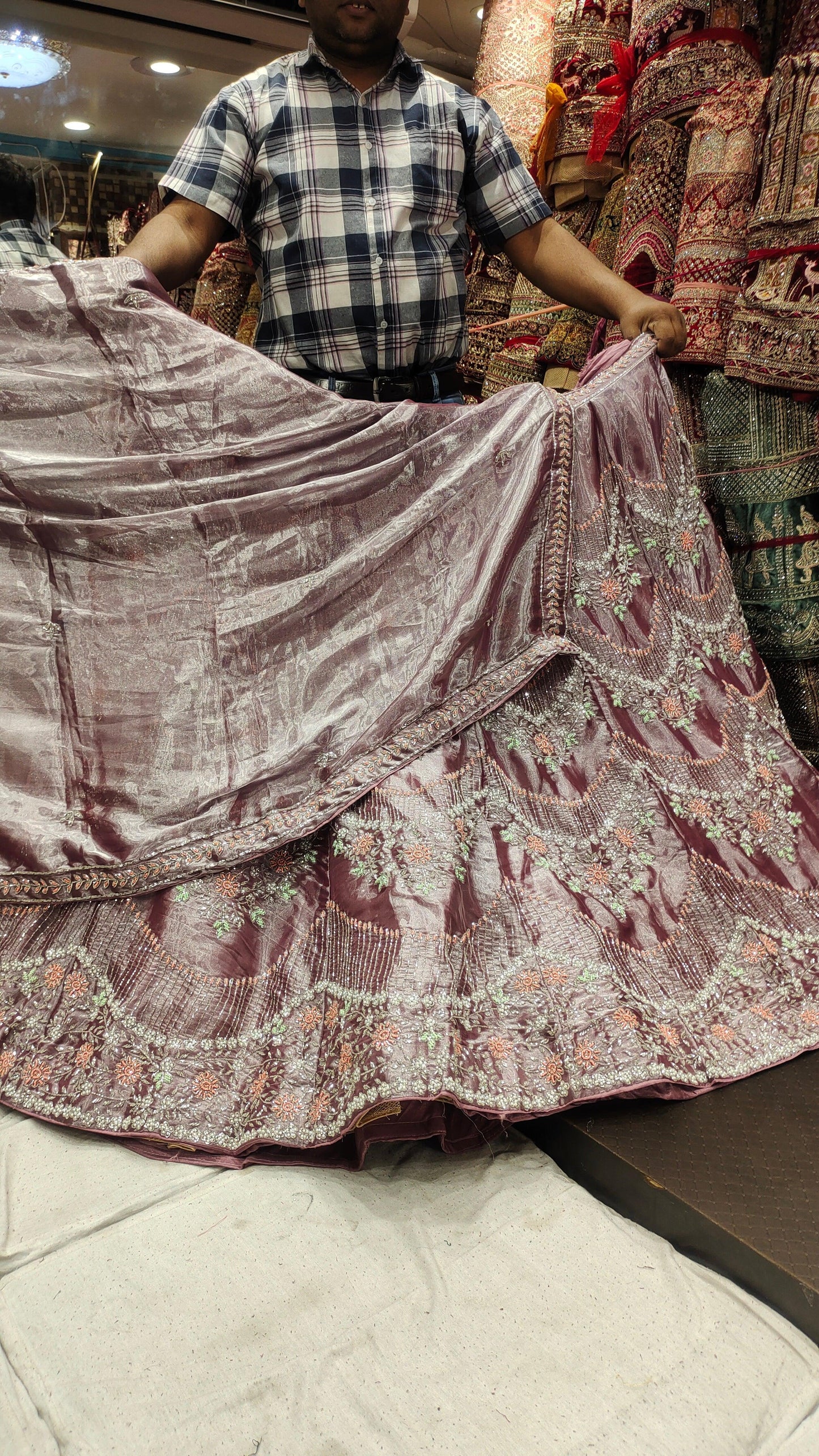 Heavy Handwork Pink Lehenga