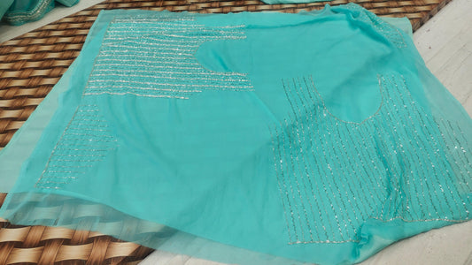 Blue Sequence work Lehenga