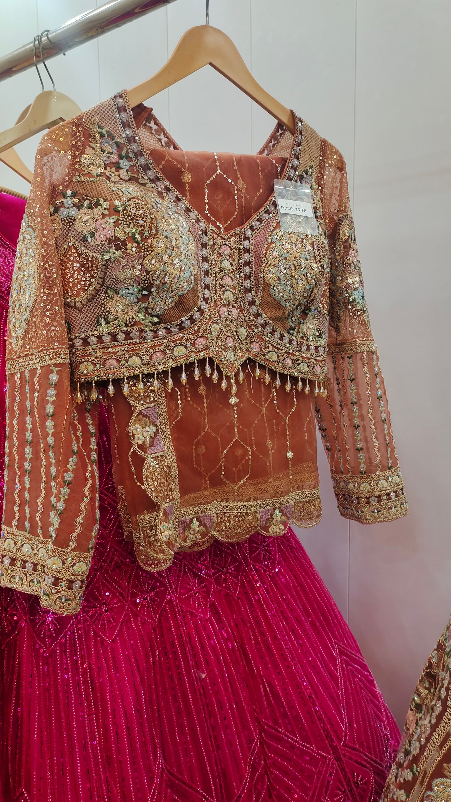 Designer yellow peacock Crop Top Lehenga