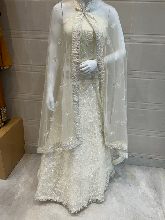 white Lehenga