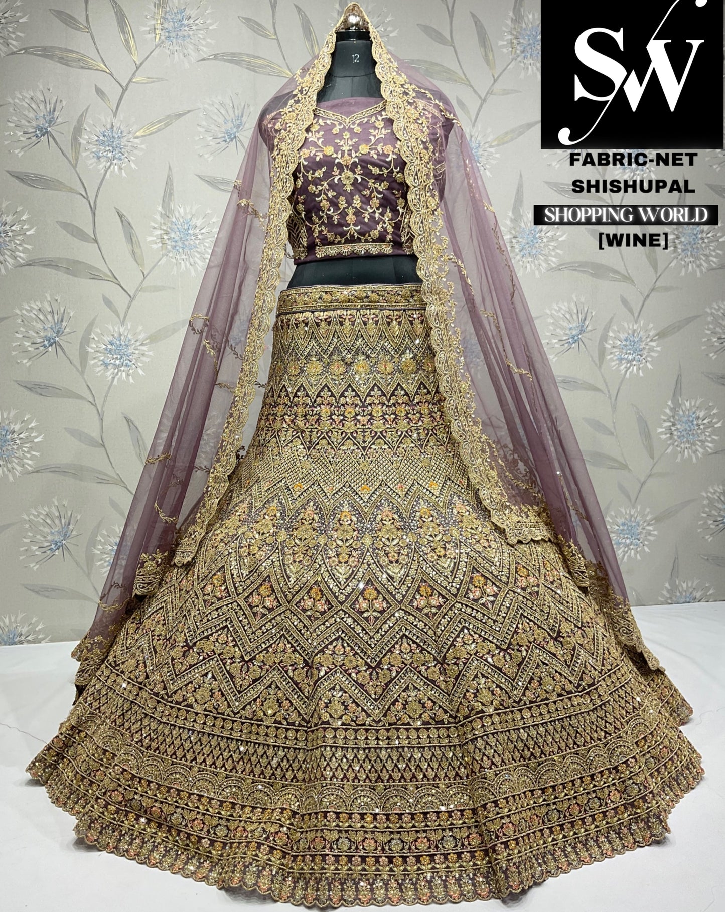 Eye catching wine Lehenga