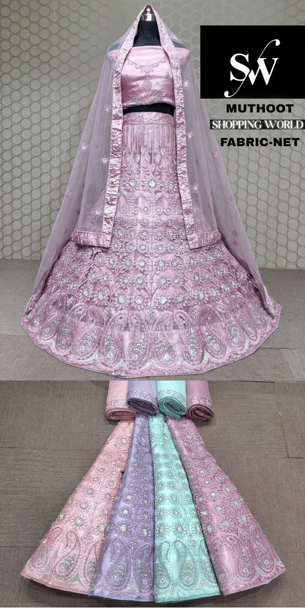 Pink Lehenga NET FABRIC