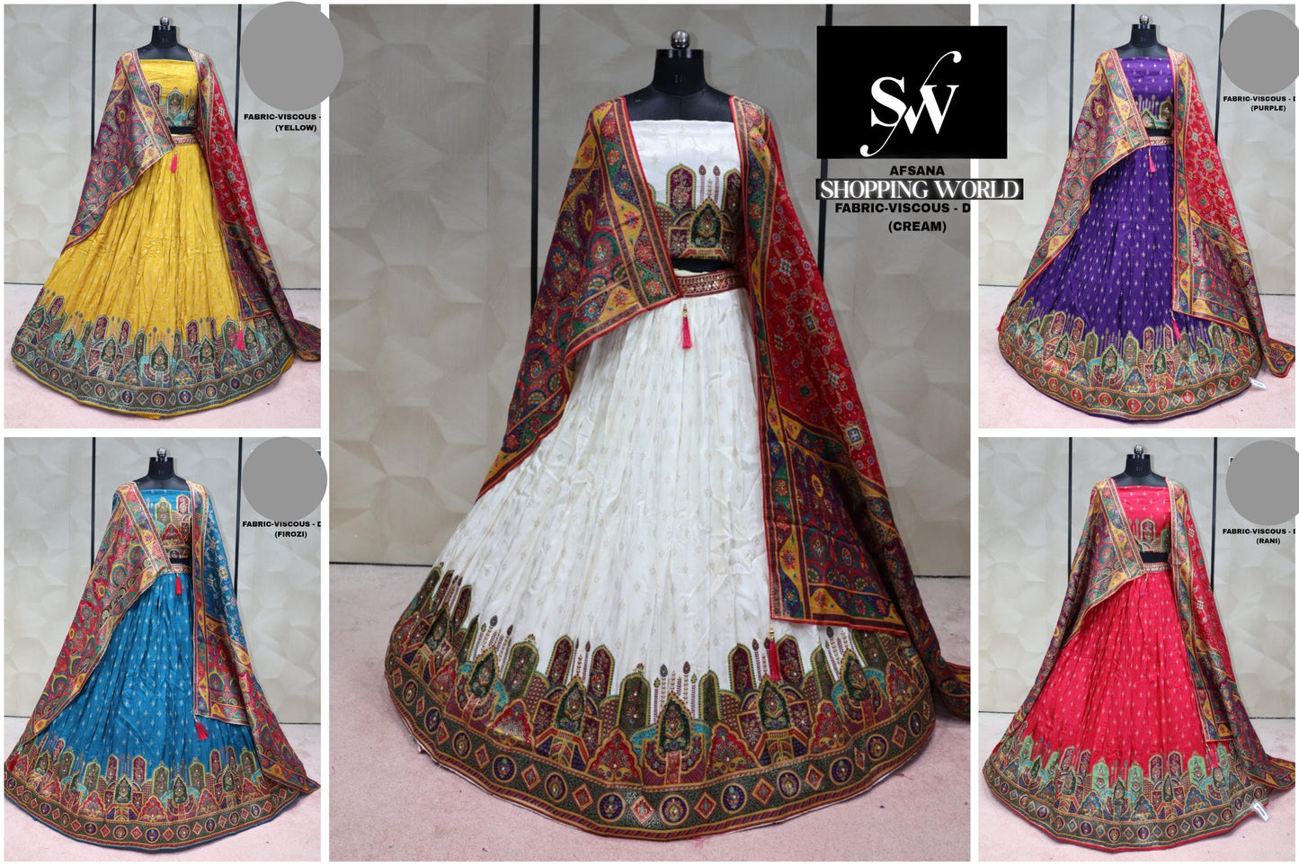 Multi Lehenga Viscous Fabric