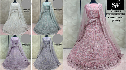 Multi Lehenga Net Fabric