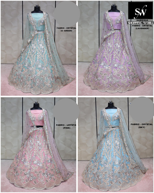 Multi Lehenga crystal Fabric