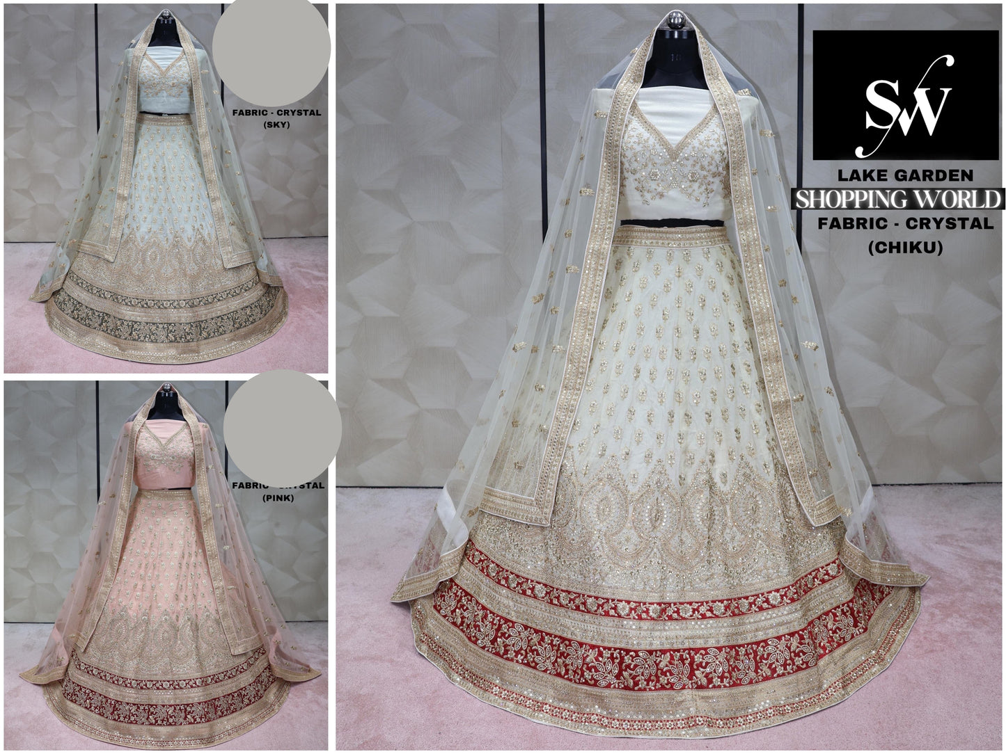 Multi Lehenga crystal Fabric