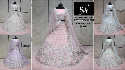 Multi Lehenga Net Fabric