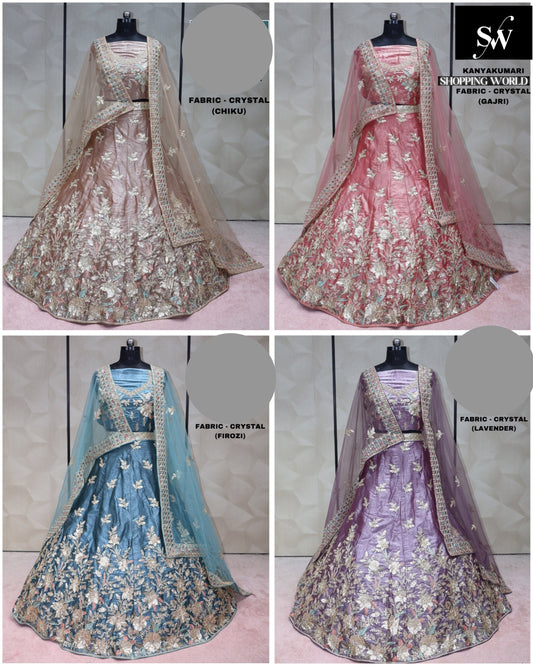 Multi Lehenga crystal Fabric