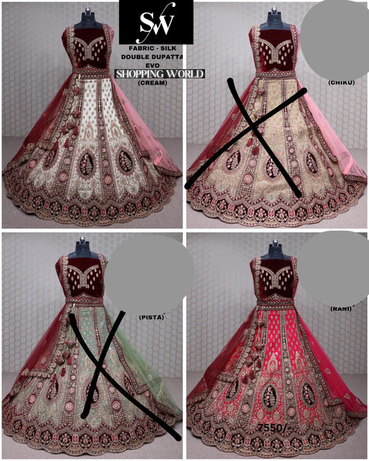 Multi Lehenga silk fabric
