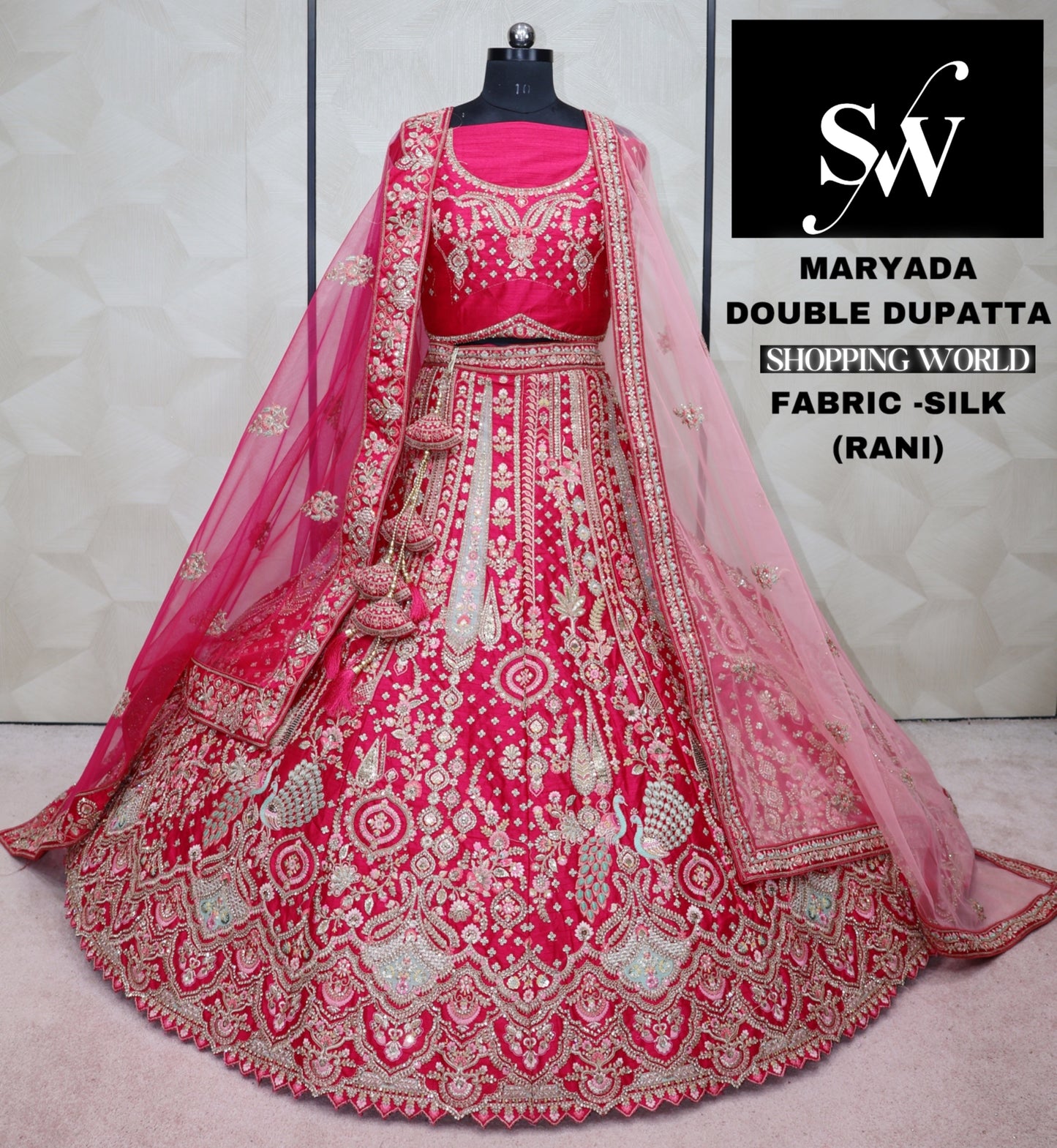 Rani Pink Lehenga silk fabric