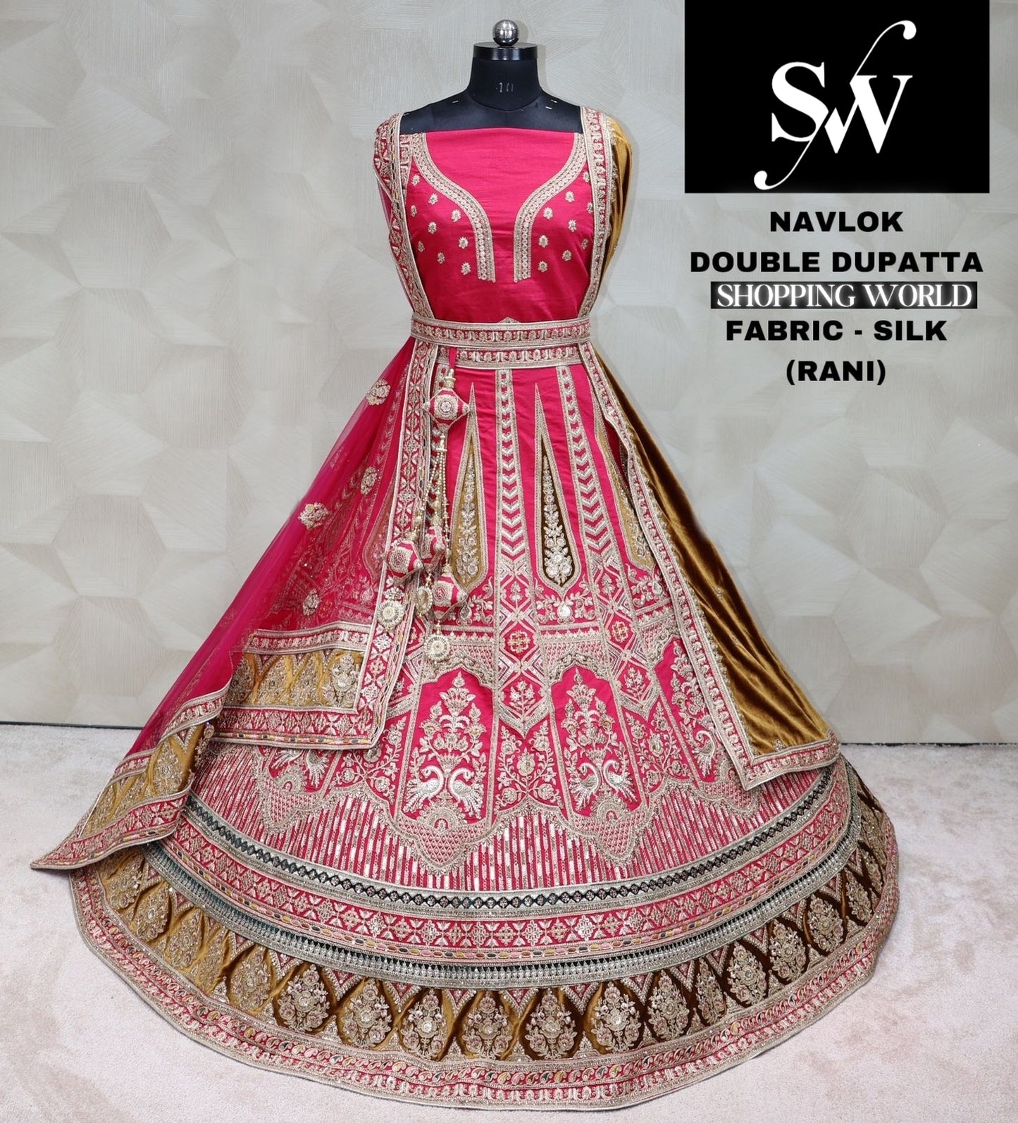 Rani Pink Lehenga silk fabric
