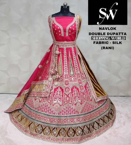 Rani Pink Lehenga silk fabric