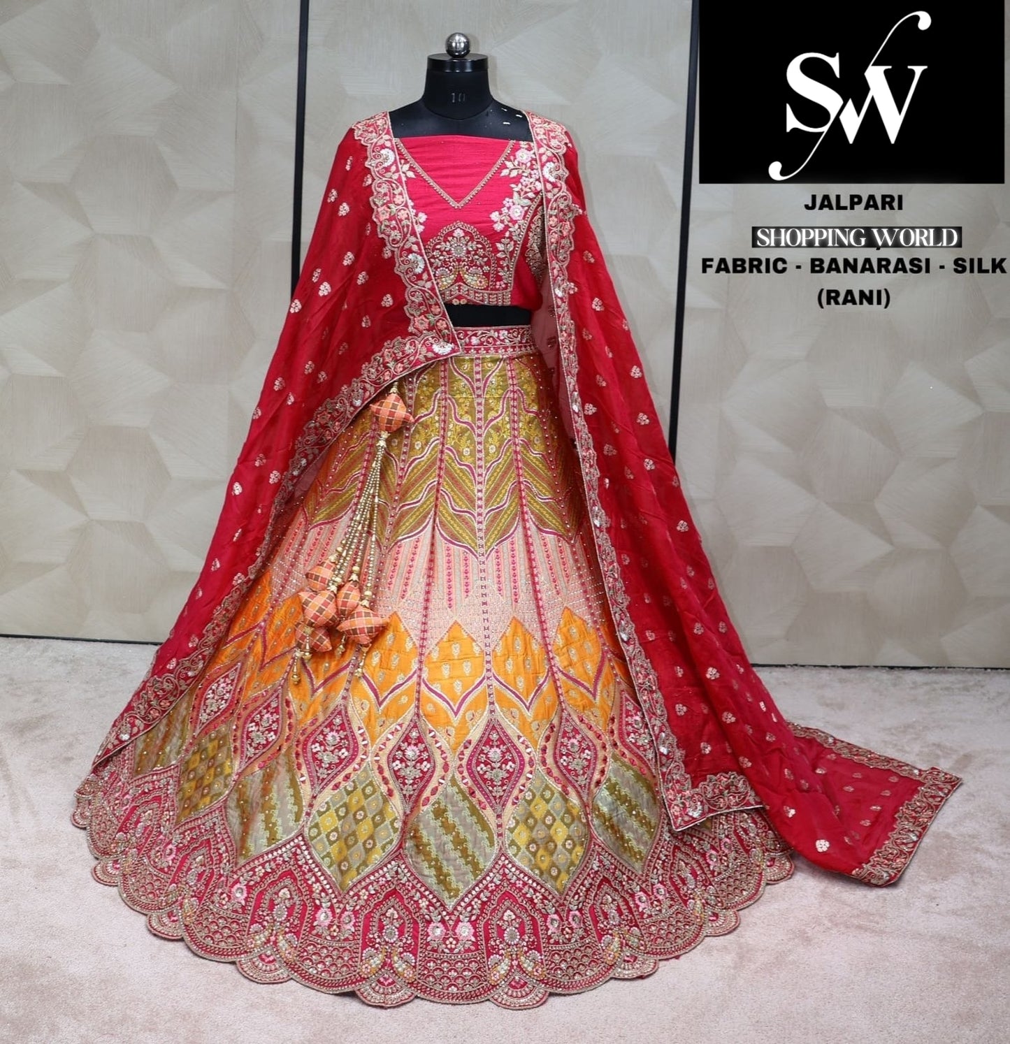 Rani Lehenga banarasi silk fabric