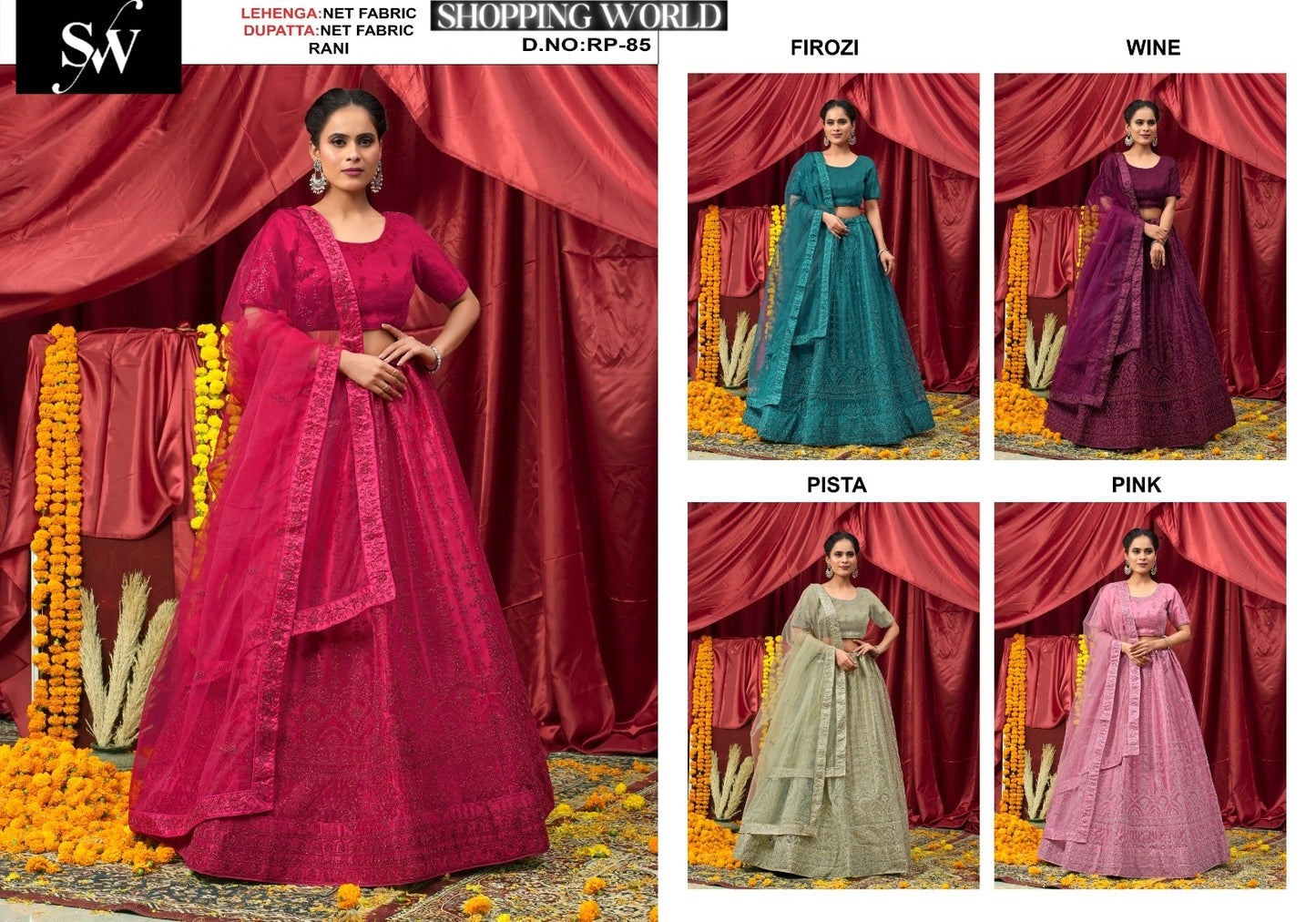 Rani Net Fabric lehenga