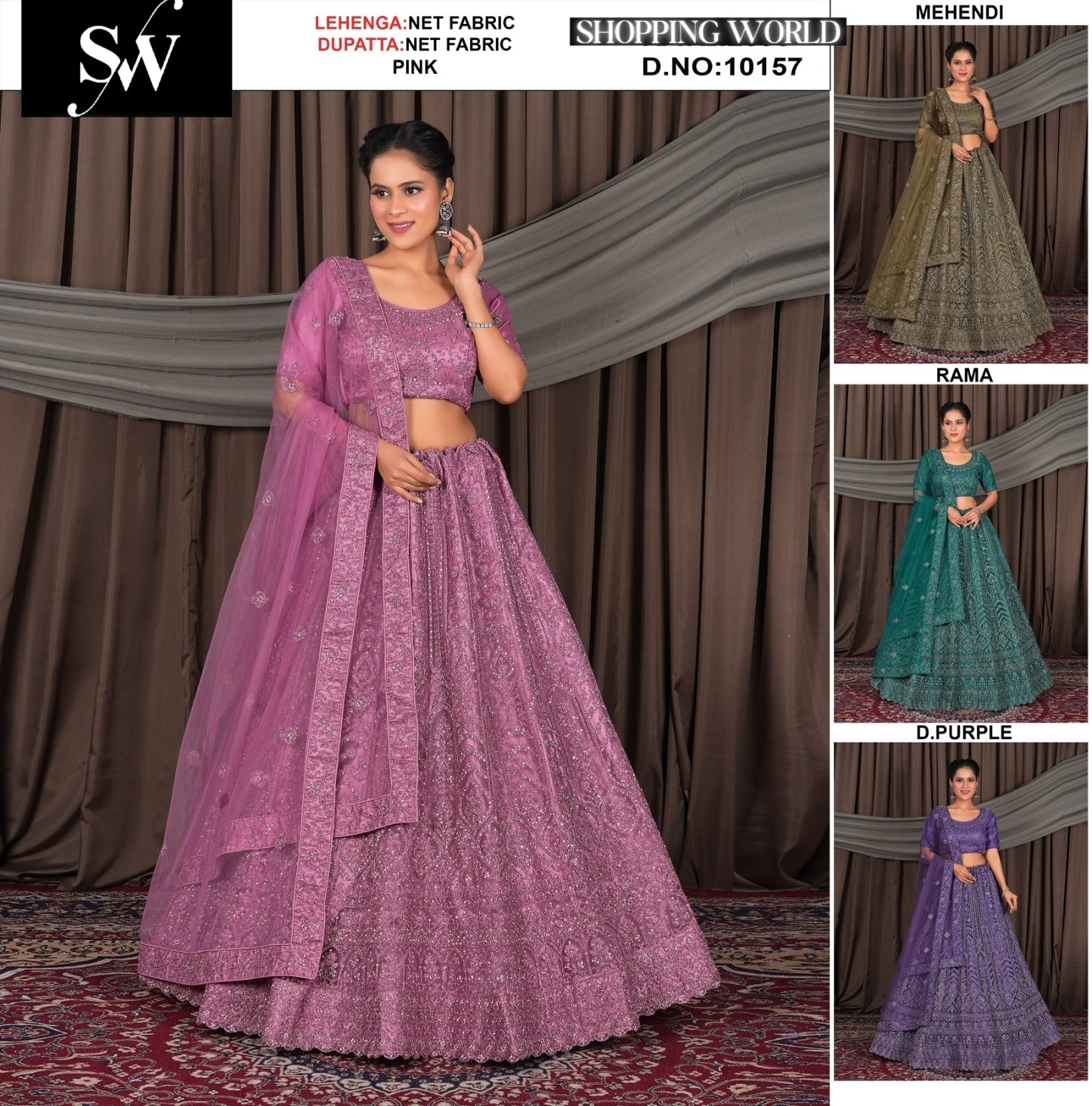 Pink Net Fabric lehenga