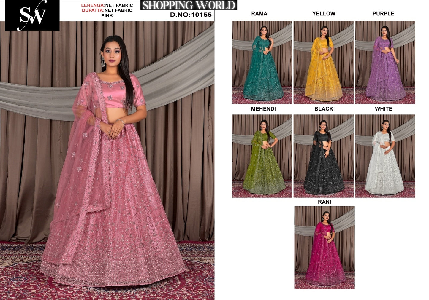 Pink Net Fabric lehenga