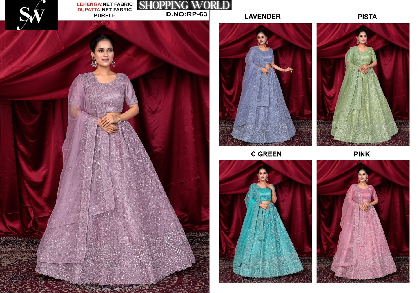 Purple Net Fabric lehenga