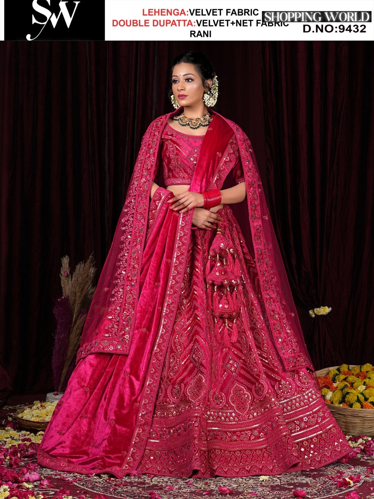 Rani Velvet fabric lehenga