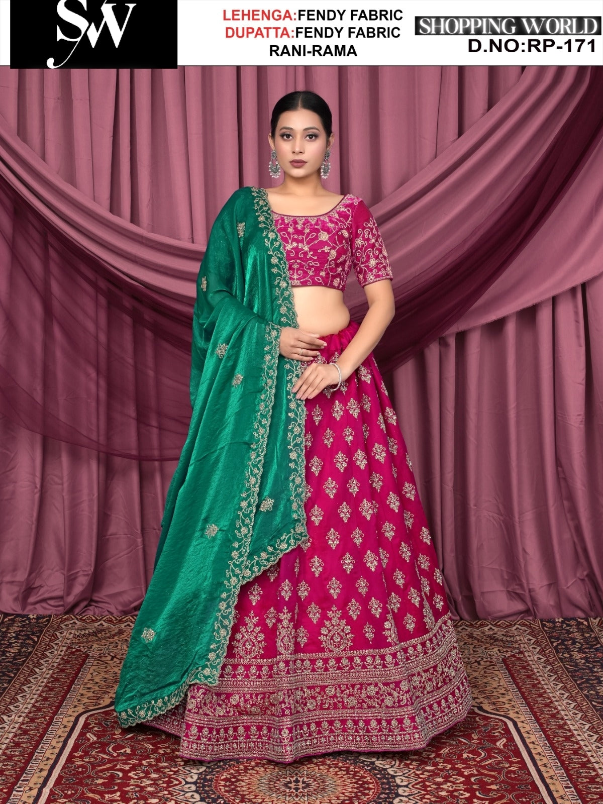 Rani rama Fendy Fabric lehenga
