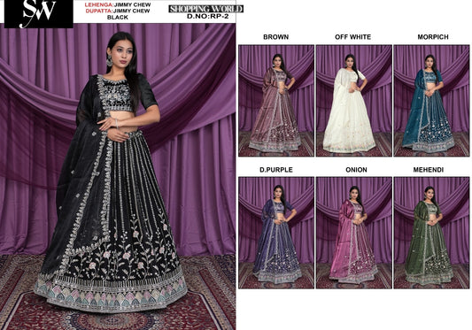 Black jimmi chew fabric lehenga