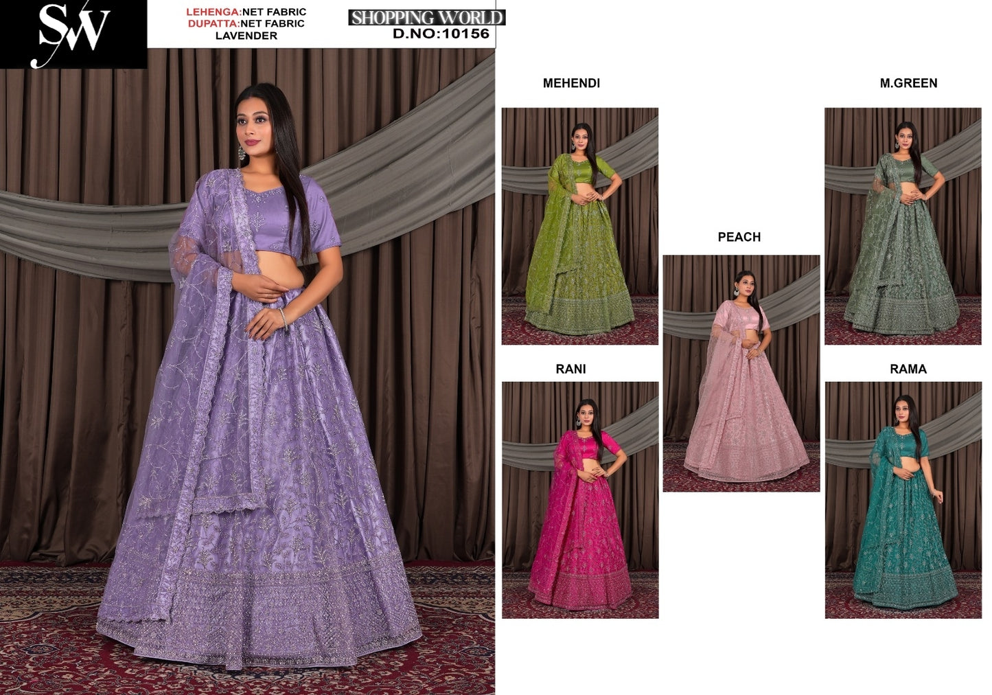Lavender Lehenga Net fabric
