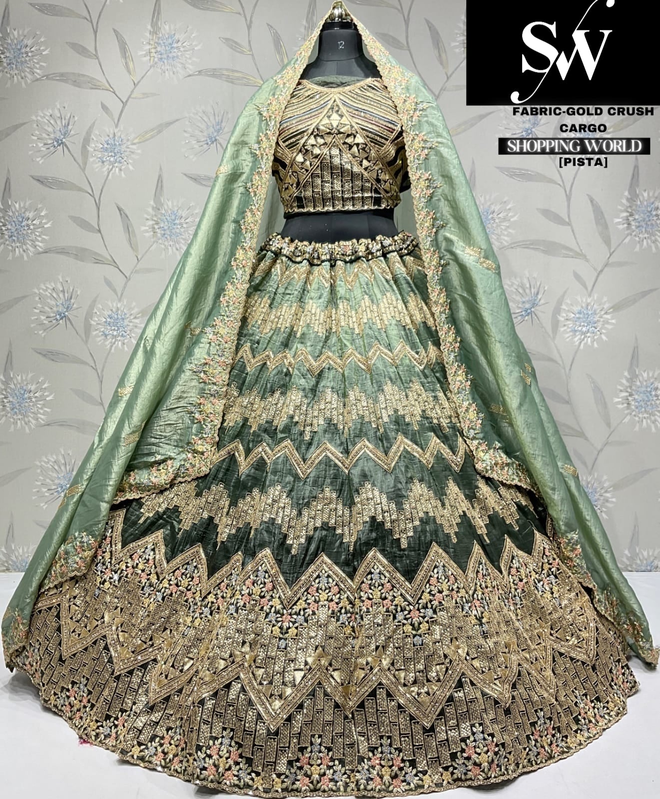 Pretty purple gold crush party wear Lehenga