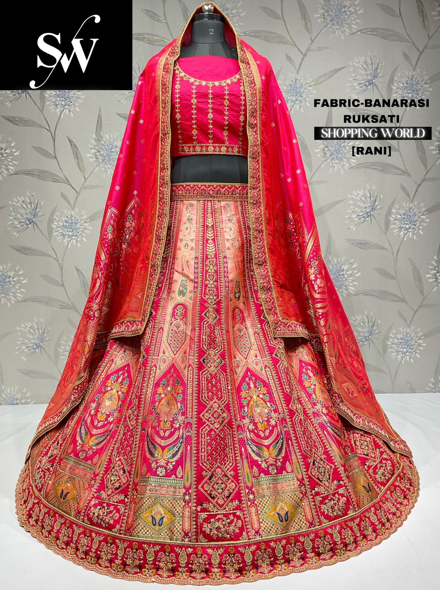 Elegant Banarasi rama green party wear Lehenga