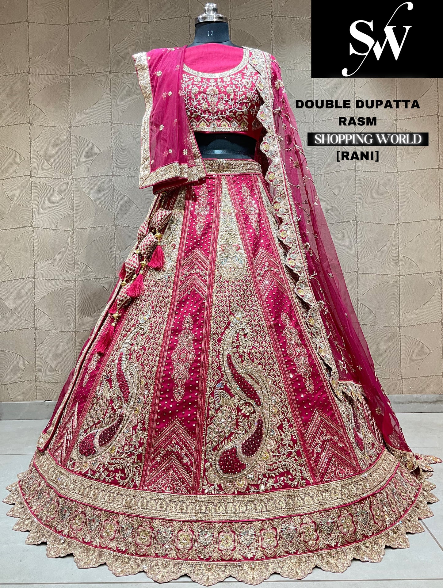 Charming red peacock bridal Lehenga