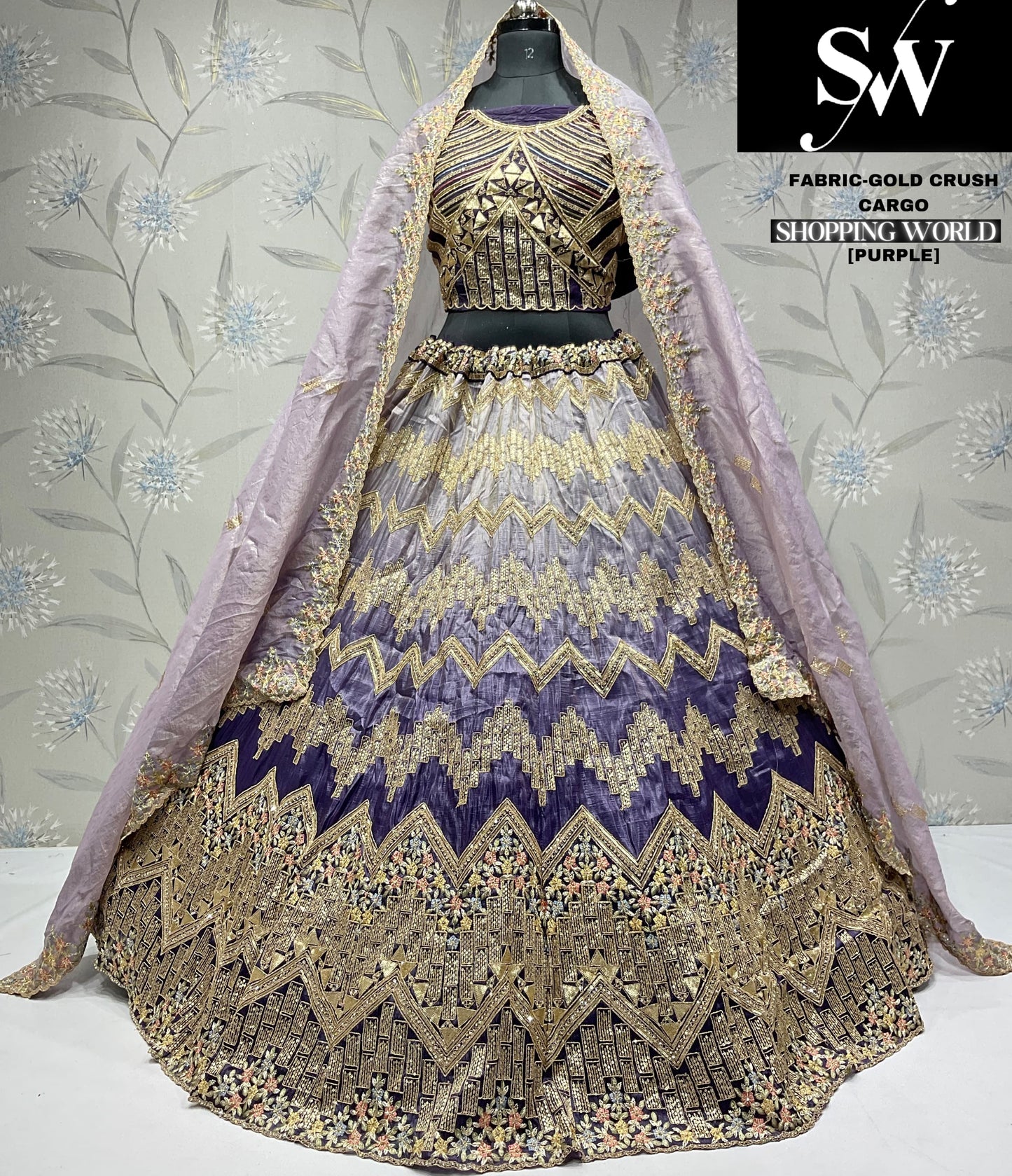 Awesome sky blue gold crush party wear Lehenga