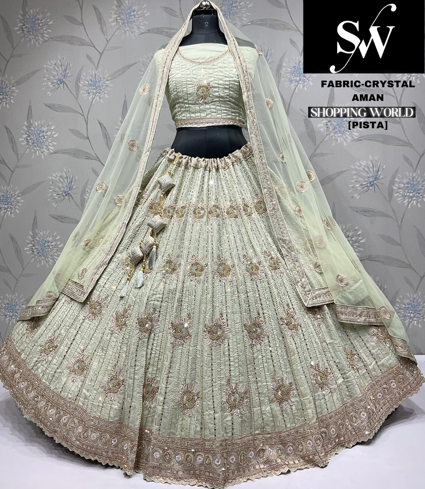 Lovely pink Crystal party wear Lehenga