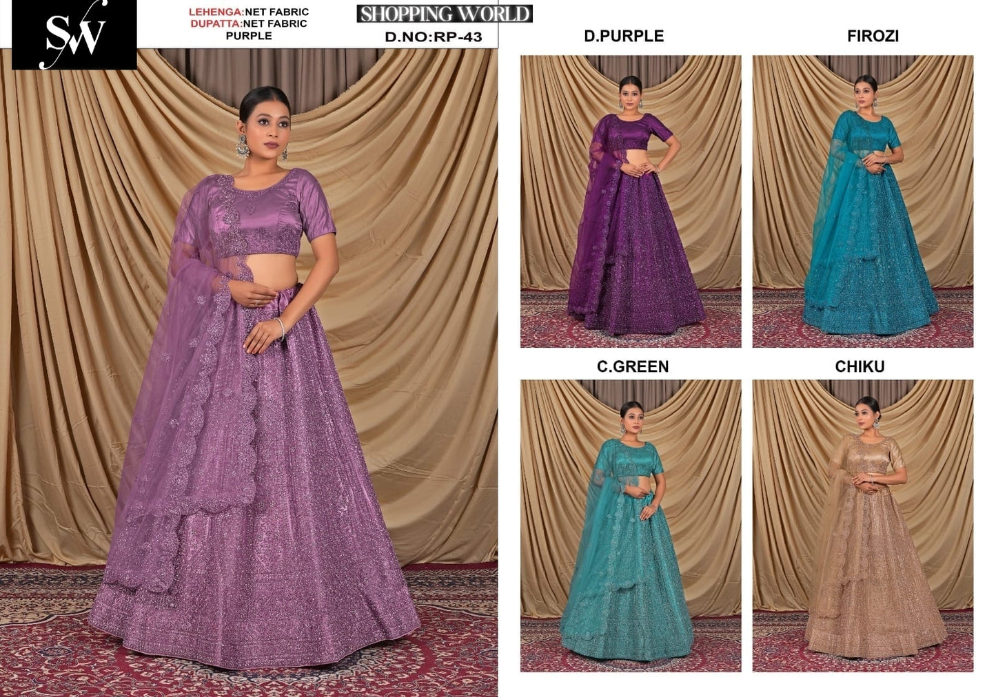 Khoobsurat purple net lehenga