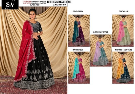 Engaging Burberry black red lehenga