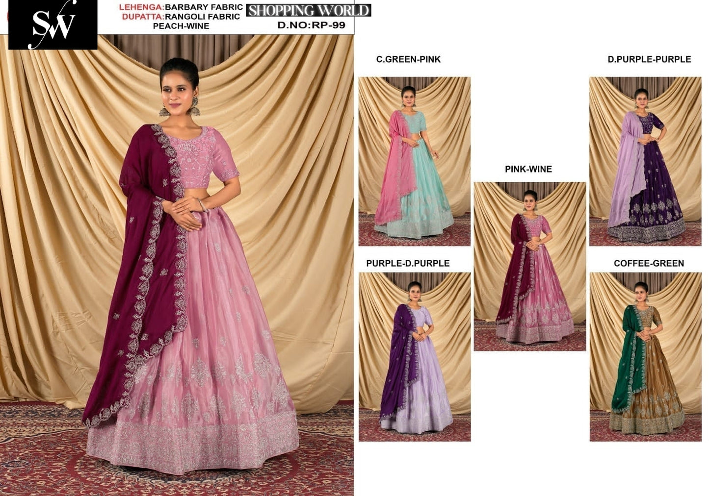 Fair Burberry peach wine lehenga