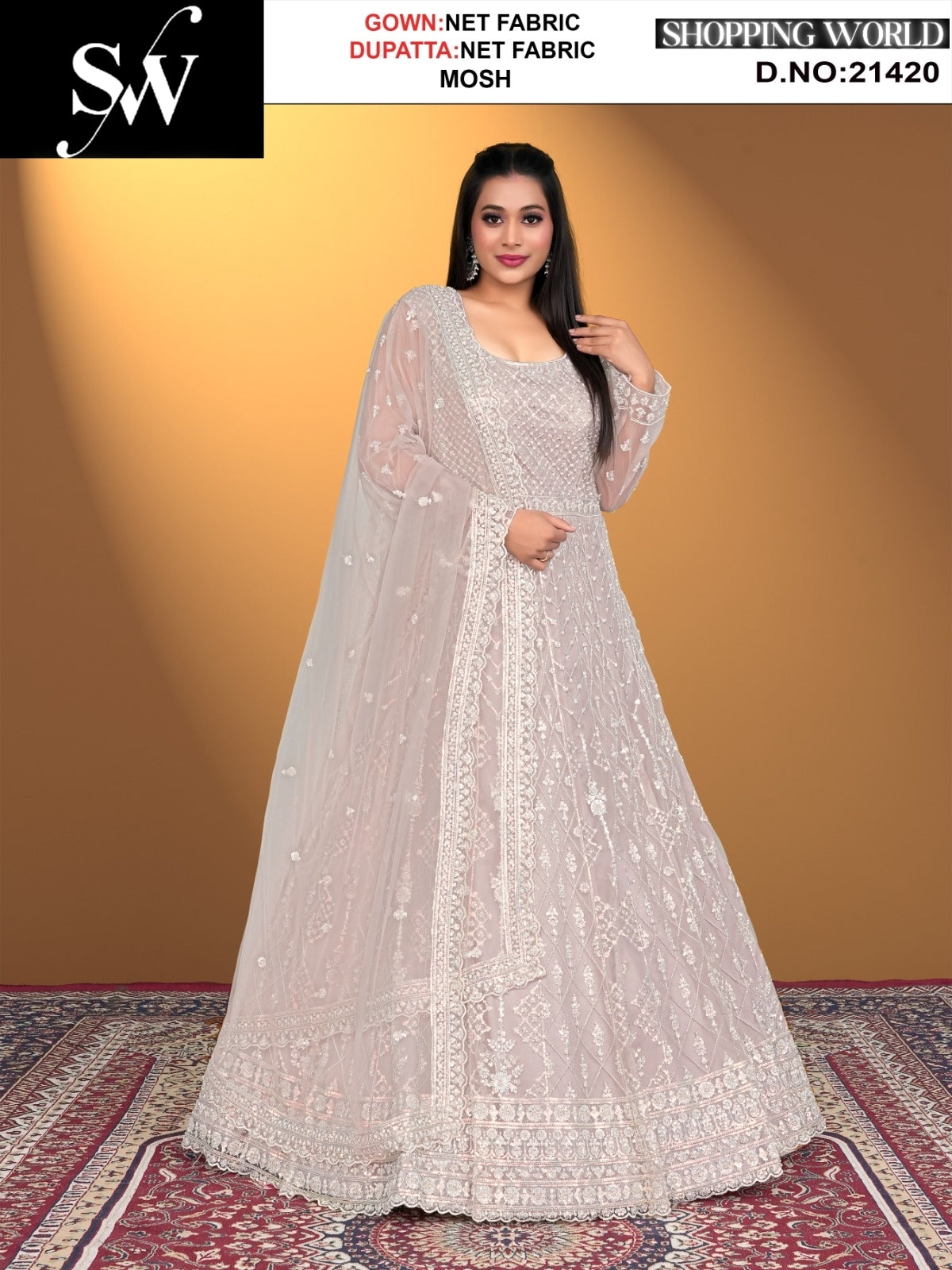 Designer Mosh Net Fabric Lehenga Long Dress Muslim Special Upto Large Xl Size