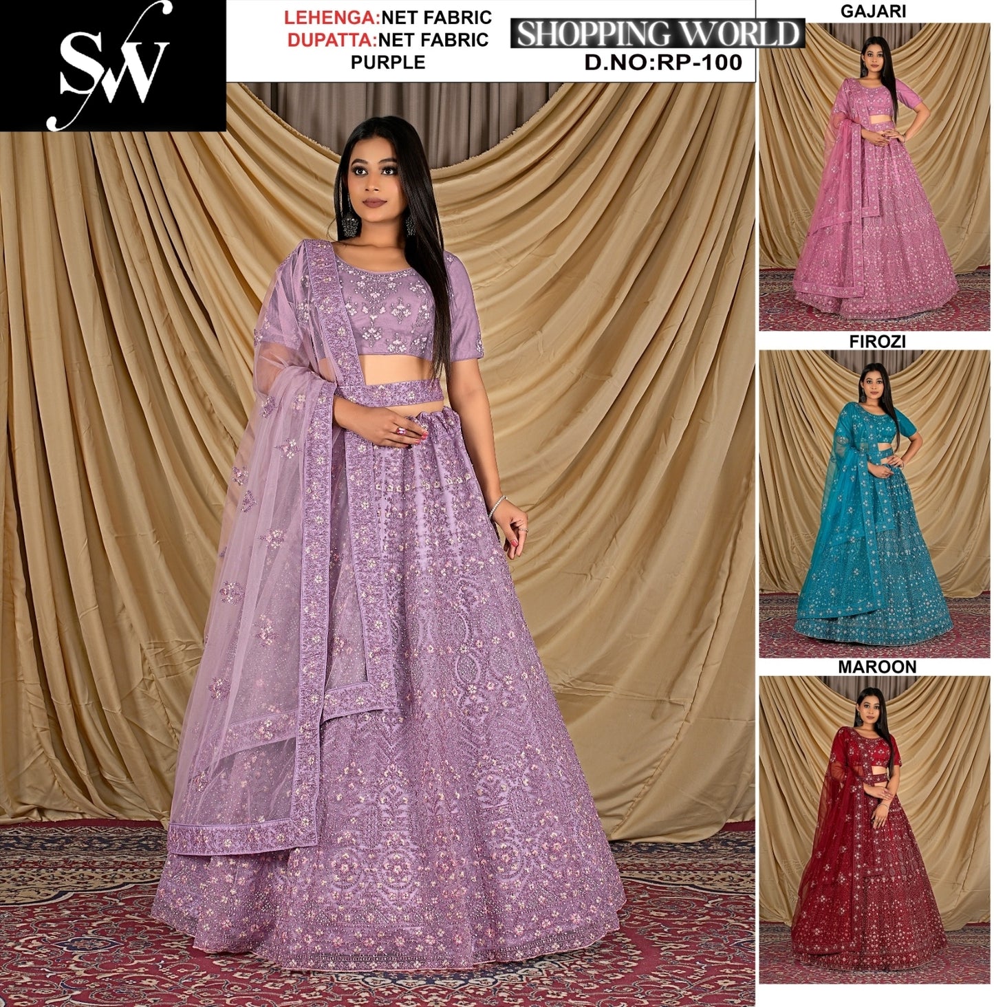 Pretty Net Fabric purple Lehenga