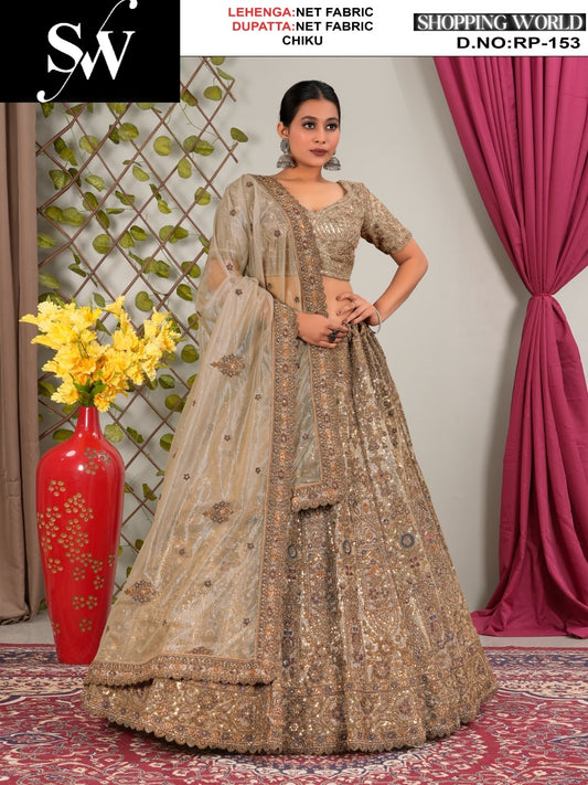 Amazing Net Fabric dark purple lehenga