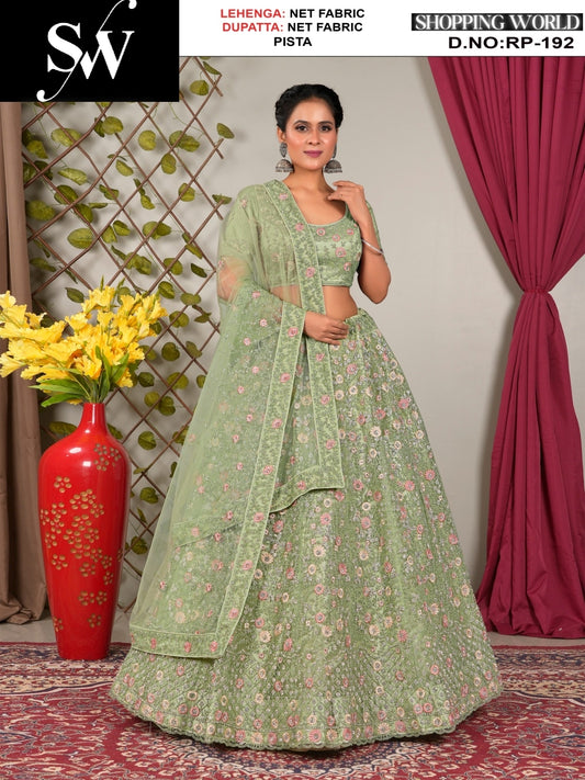 Designer Net Fabric purple pink lehenga