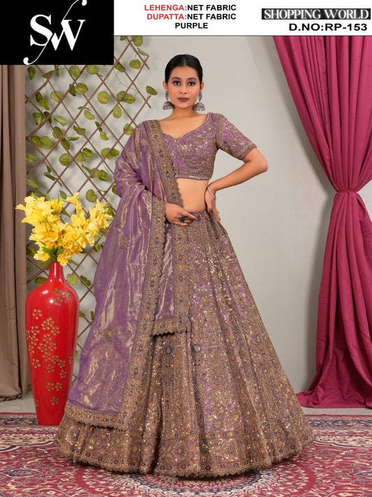 Awesome Net Fabric chiku lehenga